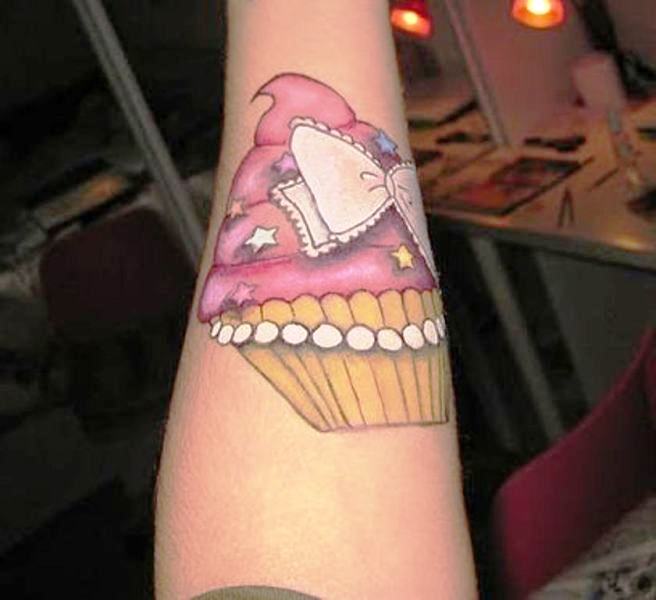 Cupcake Wrist Tattoo