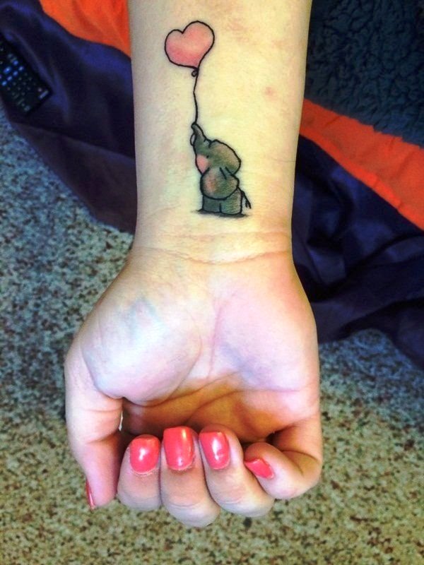 Cute Balloon Tattoo On Wrist