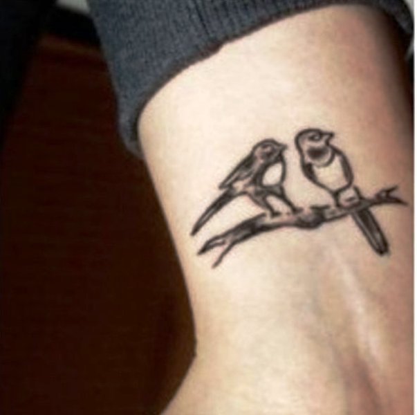 Cute Birds Tattoo On Wrist
