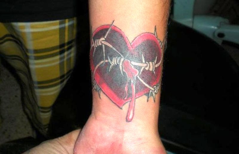Cute Broken Heart Tattoo On Wrist