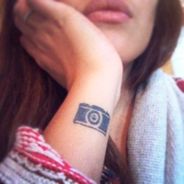 Cute Camera Tattoo On Wrist