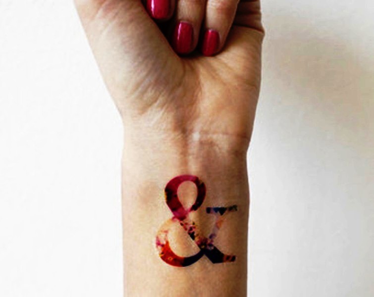 Cute Colored Ampersand Tattoo
