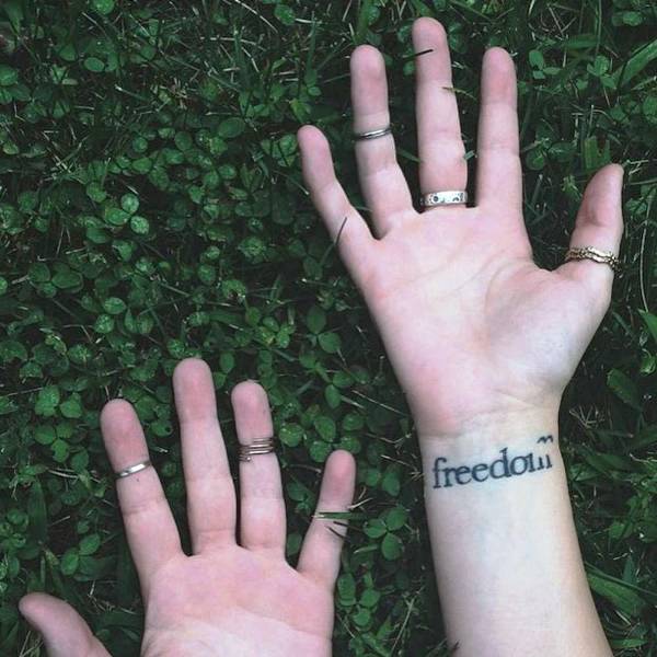 Cute Freedom Wrist Tattoo