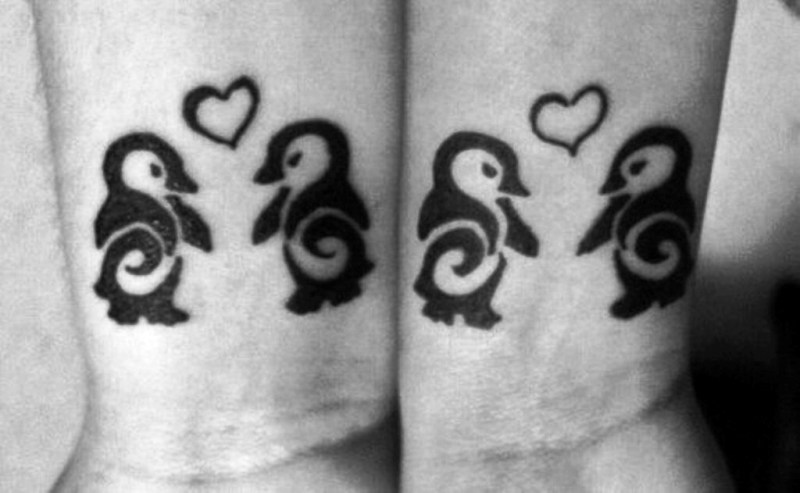 Cute Penguin Tattoo Design