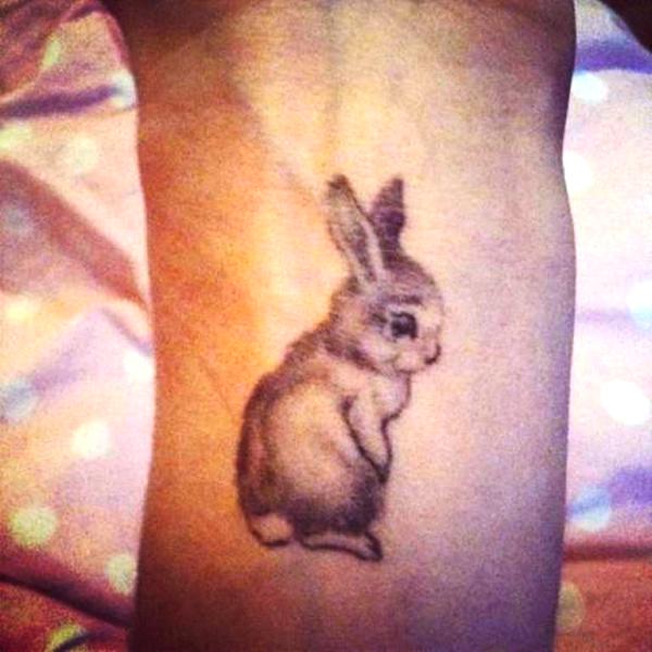 Cute Rabbit Tattoo On Wrist