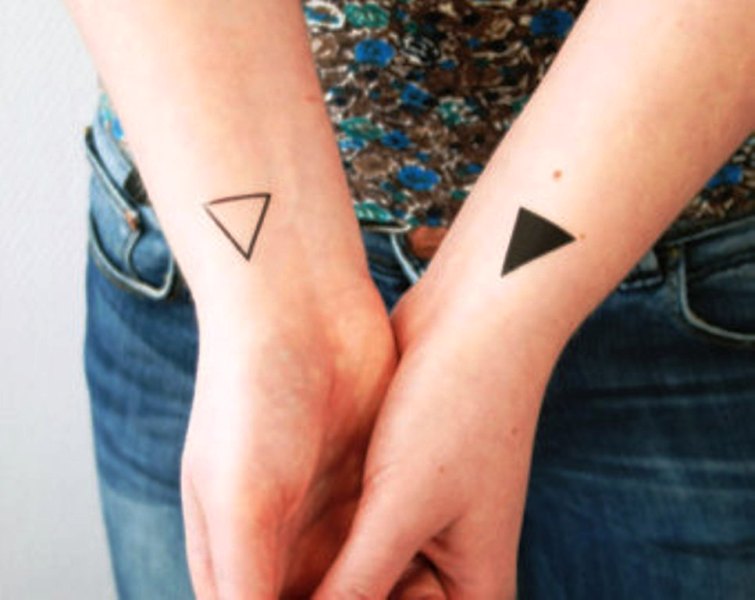 Cute Two Triangle Tattoo