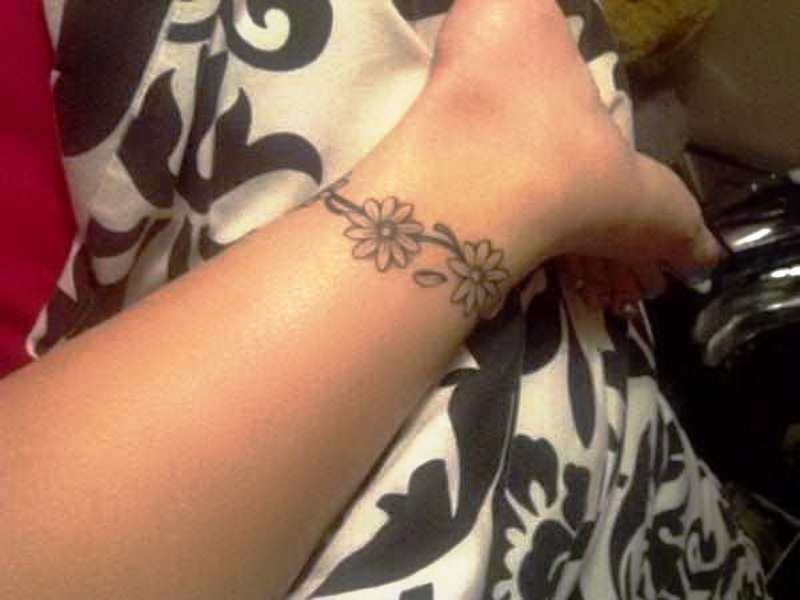 Daisy Chain Wrist Tattoo