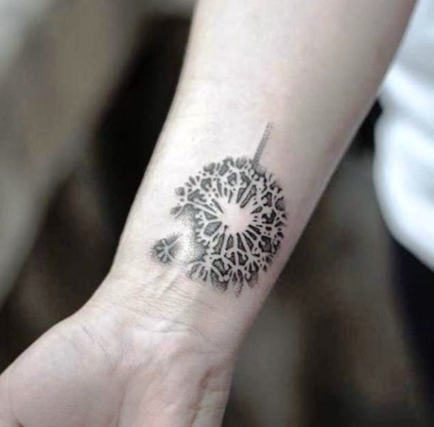 Dandelion Tattoo Design On Wrist