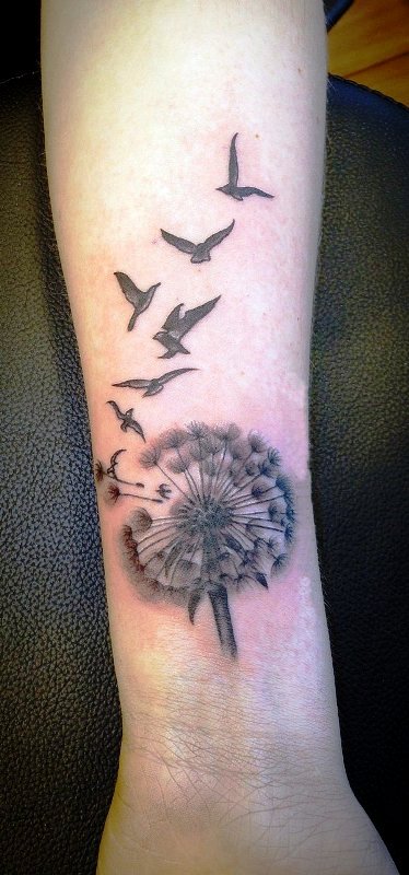 Dandelion Tattoo On Wrist For Women
