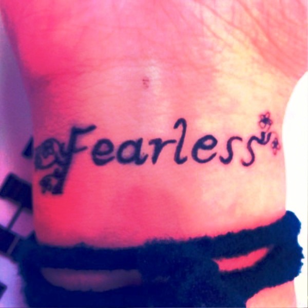 Dark Fearless Tattoo On Wrist