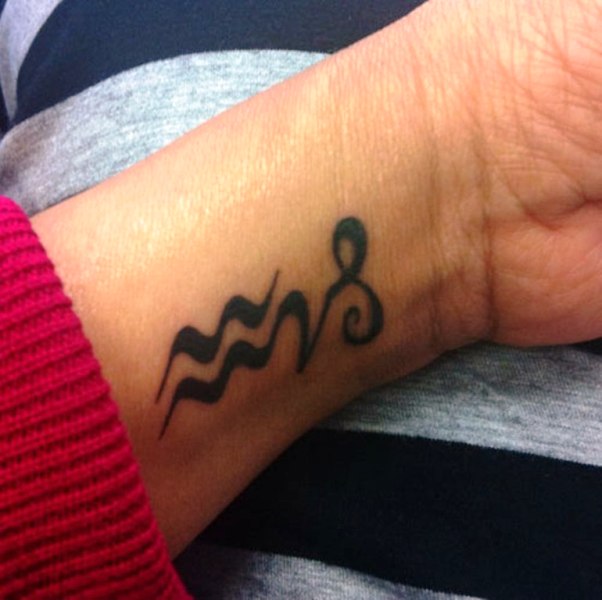 Designer Aquarius Wrist Tattoo