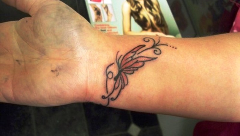 Designer Butterfly Tattoo On Wrist