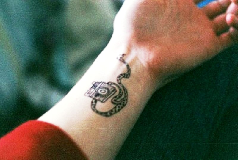 Designer Camera Tattoo On Wrist
