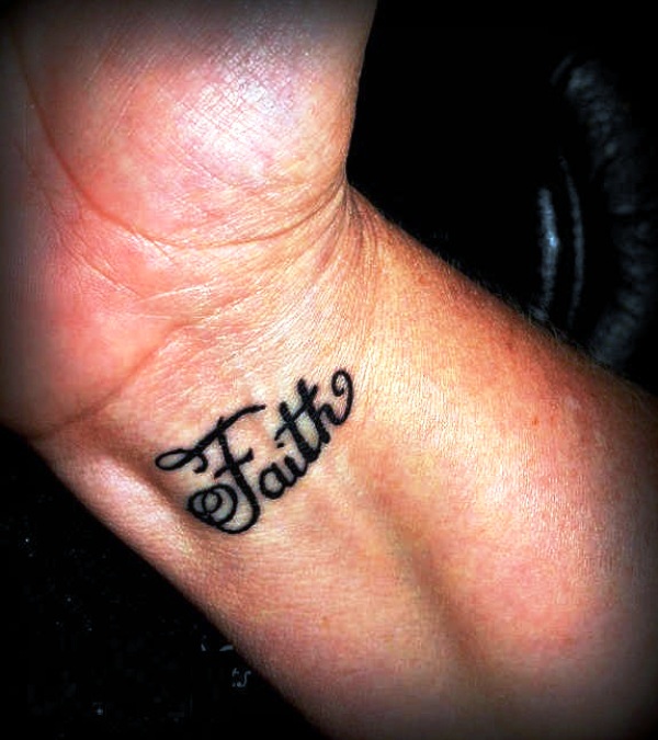 Designer Faith Tattoo On Wrist