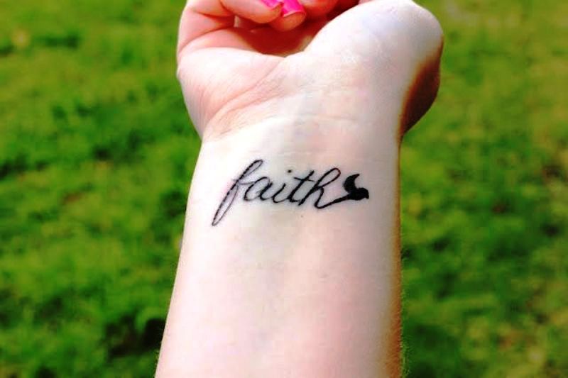 Designer Faith Wrist Tattoo