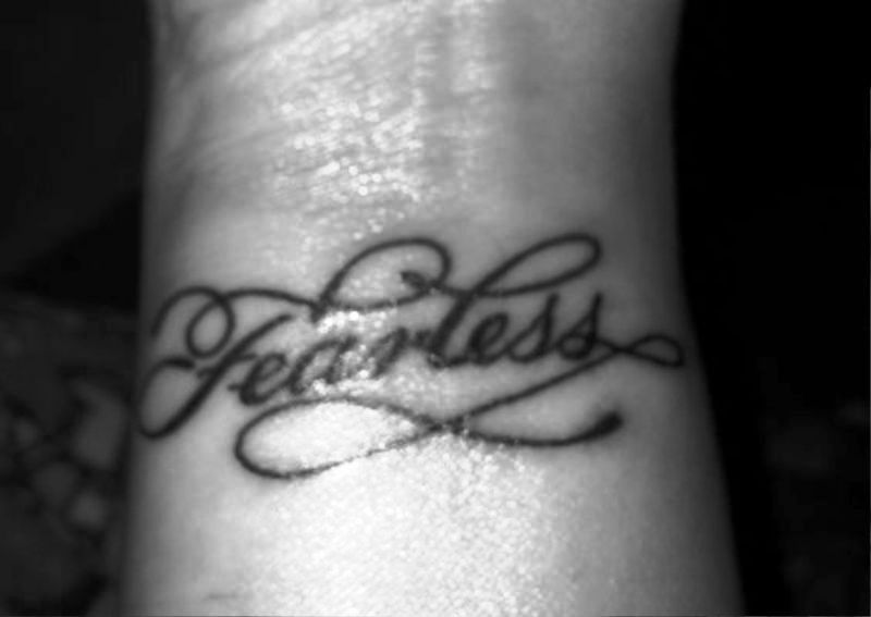 Designer Fearless Wrist Tattoo