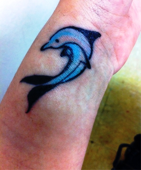 Dolphin Wrist Tattoo Design
