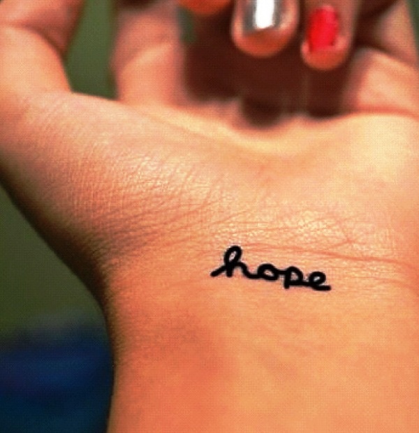 Elegant Hope Tattoo On Wrist