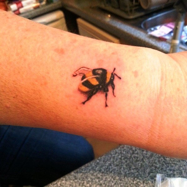 Fabulous Bee Tattoo On Wrist