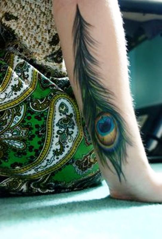 Fabulous Peacock Feather Wrist Tattoo