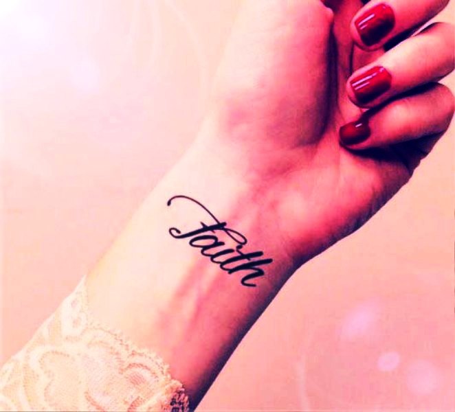 Faith Designer Tattoo On Wrist