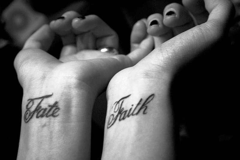 Fate Faith Tattoo On Wrist