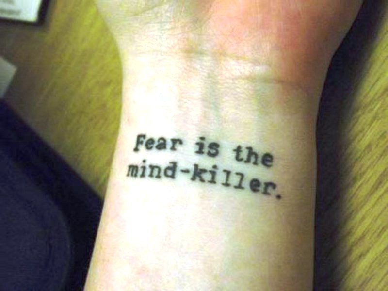Fear Quote Tattoo On Wrist