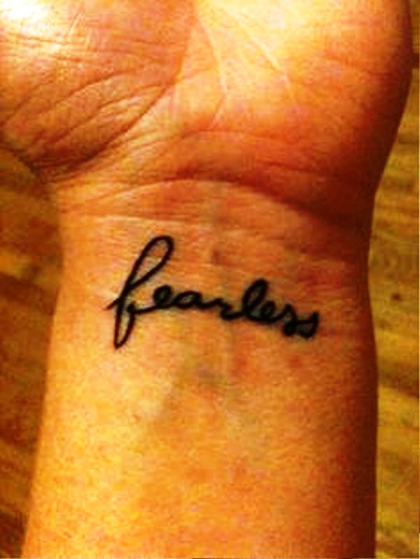 Fearless Word Tattoo On Wrist