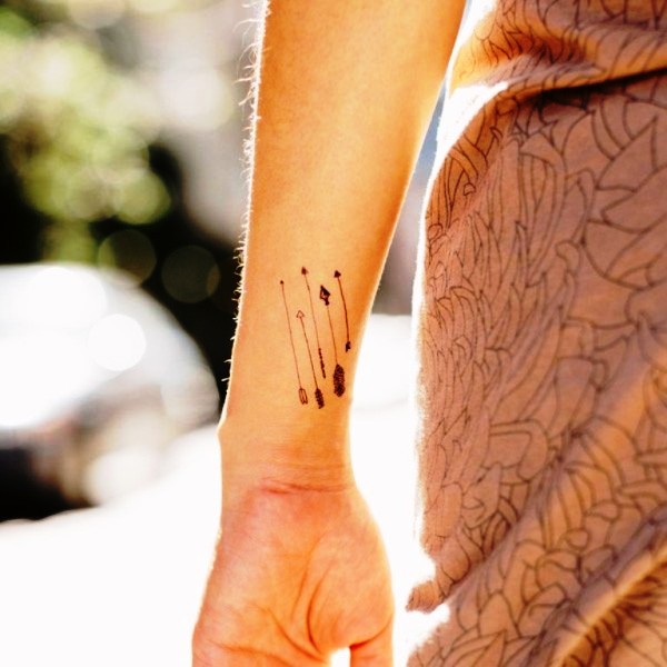 Five Arrows Tattoo On Wrist