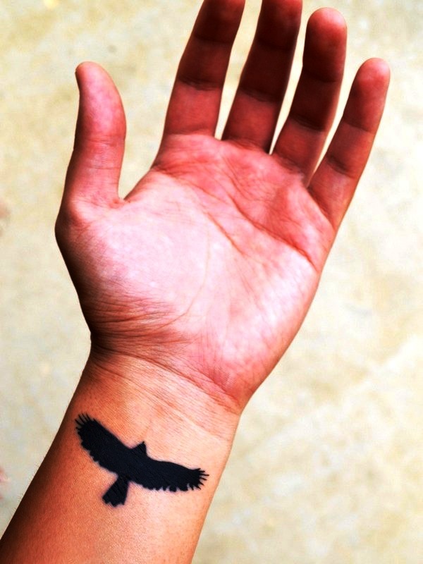 Flying Bird Tattoo On Wrist