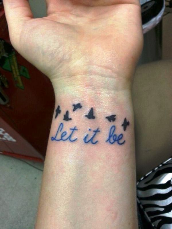 Flying Birds And Let It Be Tattoo