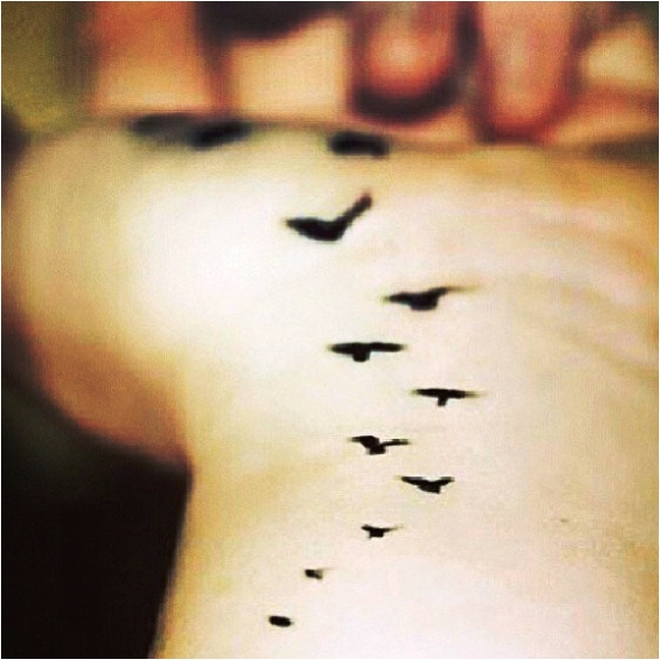 Flying Birds Tattoo Design On Wrist