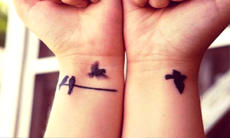 Flying Birds Tattoo On Both Wrist