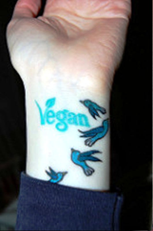 Flying Blue Birds Tattoo On Wrist