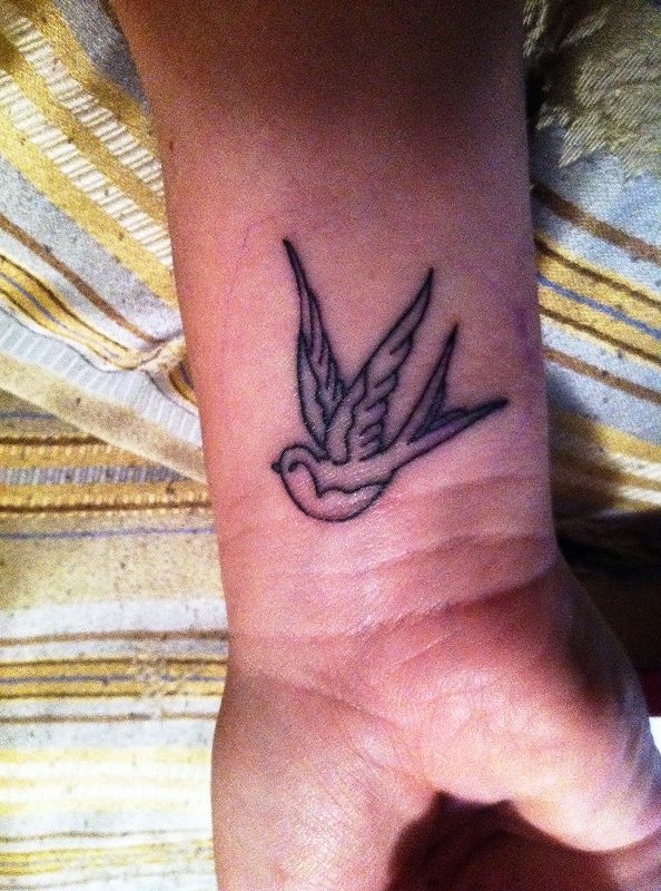 Flying Dove Tattoo On Wrist
