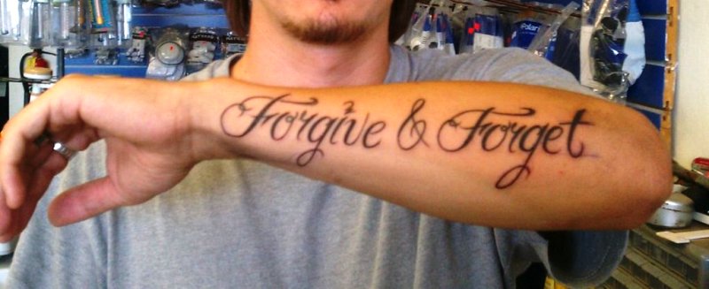 Forgive And Forget Wrist Tattoo