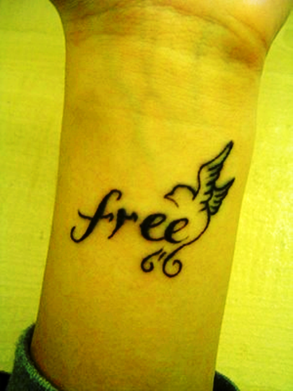 Free Bird Tattoo On Wrist