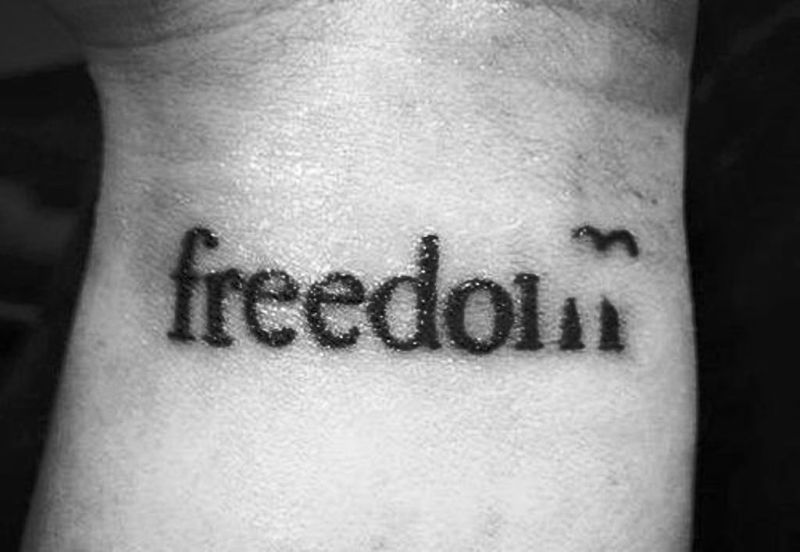 Freedom Wrist Tattoo Design