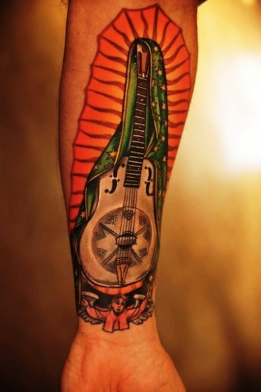 Guitar Tattoo On Wrist