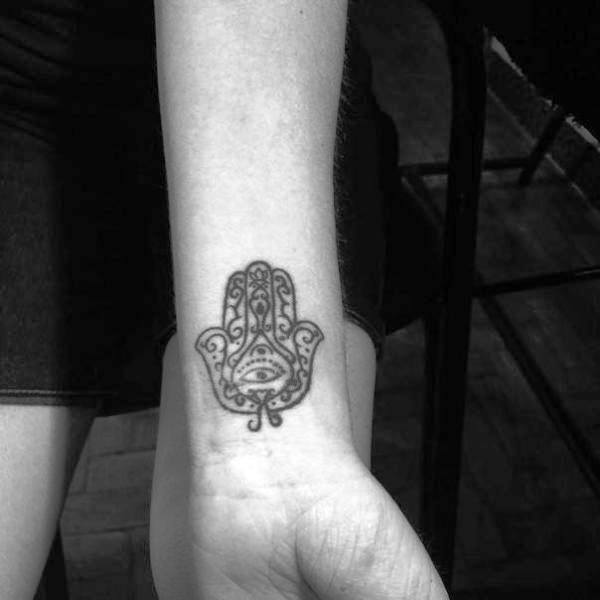 Hamsa Hand Tattoo On Wrist