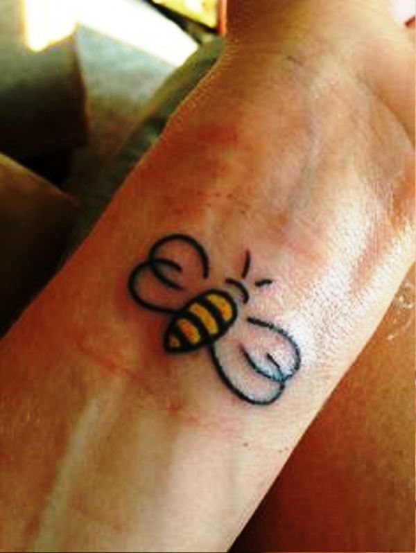 Honey Bee Tattoo On Wrist