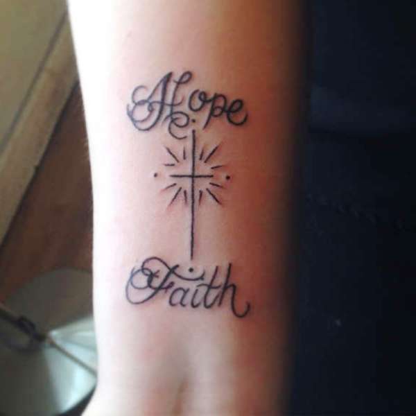 Hope Faith Wrist Tattoo