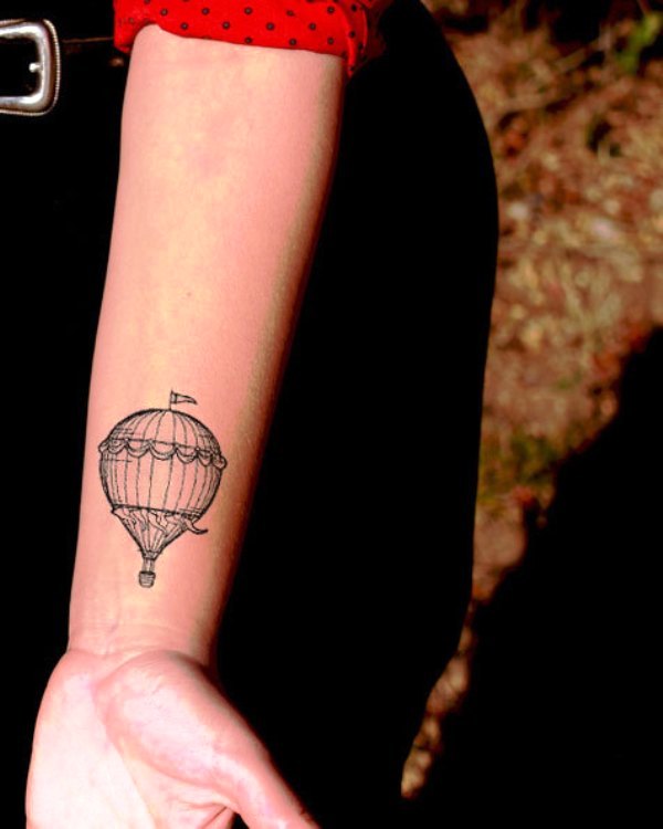 Hot Air Balloon Tattoo On Wrist