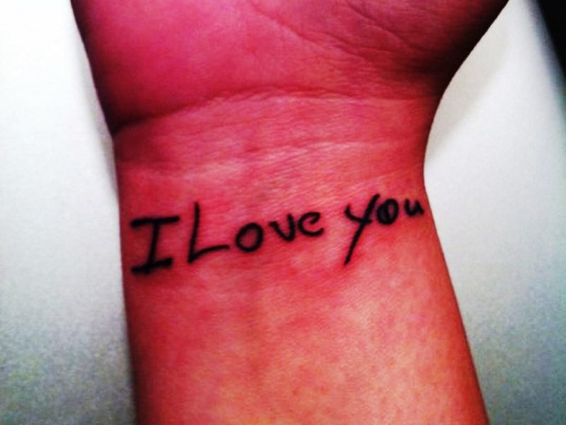 I Love You Wrist Tattoo Design