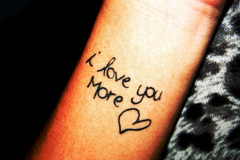 I love You More Wrist Tattoo