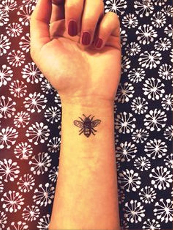 Image Of Bee Tattoo On Wrist