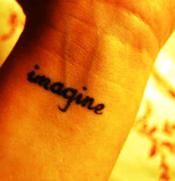 Imagine Tattoo On Wrist
