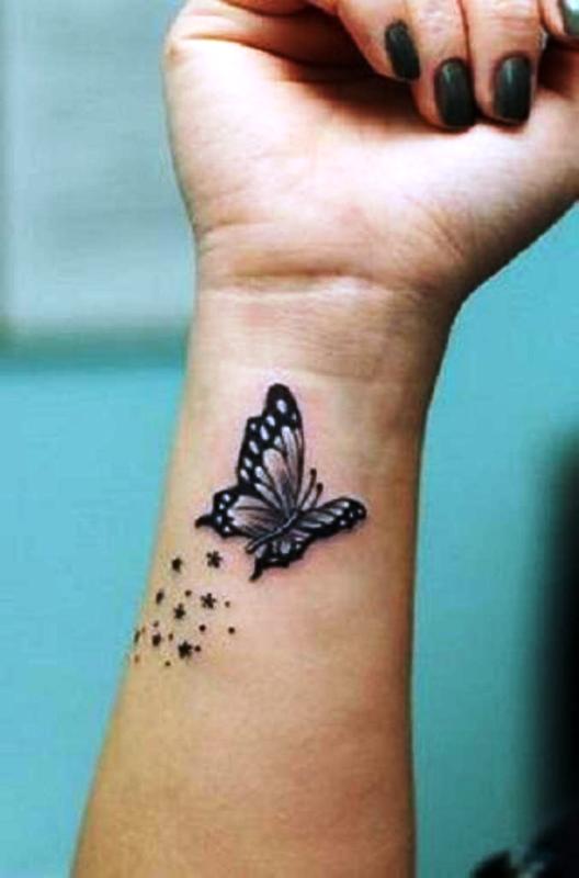 Impressive Black And Grey Butterfly Tattoo