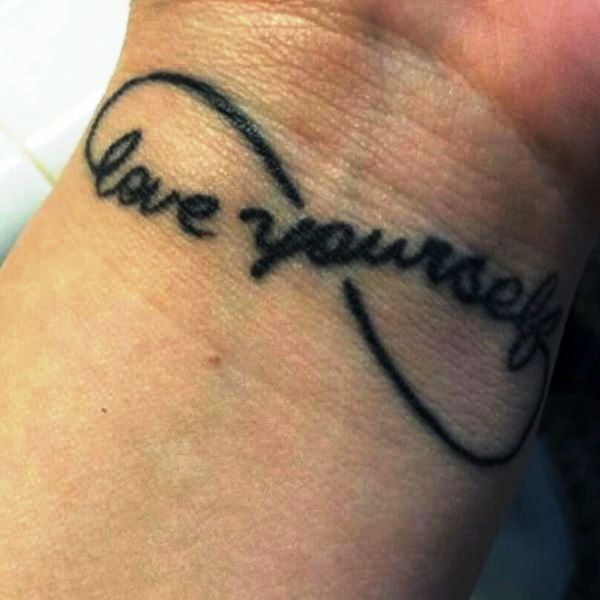 18 Awesome Love Yourself Tattoos For Wrist.