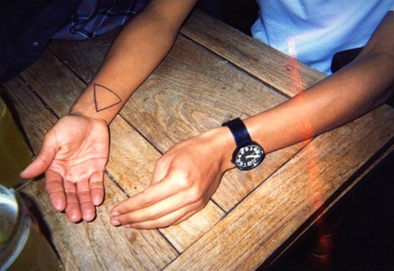 Large Triangle Tattoo On Wrist